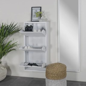Biela kovová výklopná skrinka na topánky 50x103x15 cm Billy – Spinder Design
