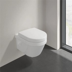VILLEROY &amp; BOCH Architectura Compact Combi-Pack, závesné WC s DirectFlush + WC sedátko s poklopom, s QuickRelease a Softclosing, biela alpská, s povrchom CeramicPlus, 4687HRR1