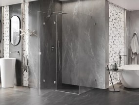 Mexen Lunar, 1-krídlový sprchový kút, ľavý, 85 x 80 cm, 8mm číre sklo, brúsená oceľ profil, 834-085-080-97-00-L