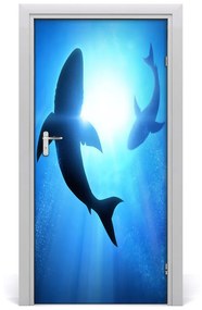Samolepiace fototapety na dvere obrys žralokov 85x205 cm