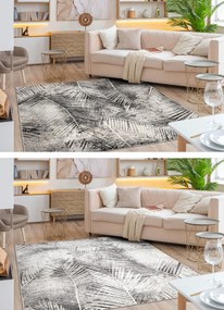 Koberec MATEO 8035/944 palmové listy - štrukturálny sivý / béžový