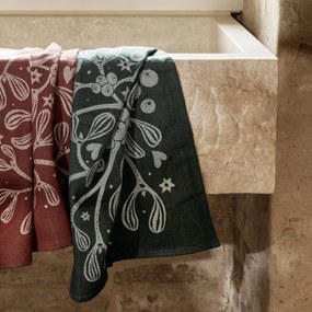 Ferm Living Utierka z organickej bavlny Mistletoe Dark Green
