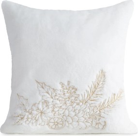 CHLPATÁ VIANOČNÁ DEKORAČNÁ OBLIEČKA NA VANKÚŠ TWIG 45X45 CM BIELA