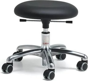 Mobilná stolička BETA, výška 380-500 mm, umelá koža, čierna