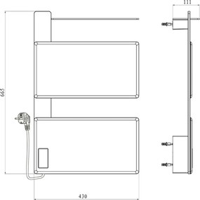 Mereo Mereo, Elektrický sušiak uterákov, 2 moduly, čierny, MER-MT81B