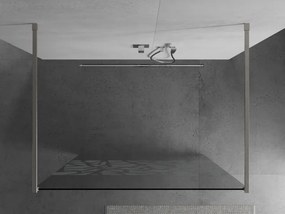 Mexen Kioto, sprchová zástena Walk-In 100 x 200 cm, 8mm číre sklo biely vzor, brúsená oceľ profil,  800-100-002-97-85