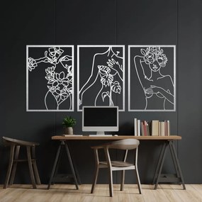 Moderný obraz žien s kvetmi trojdielny set | SENTOP PR0480