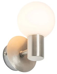 Moderná nástenná lampa oceľ IP44 - Cederic Up