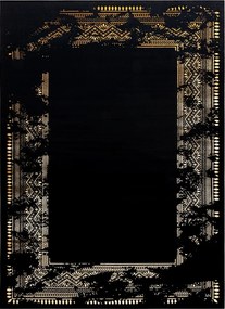AKCIA: 200x290 cm Kusový koberec Gloss 408C 86 glamour black/gold, čierna, chodba / predsieň, Dywany Łuszczów