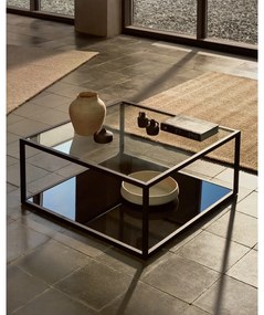 Čierny konferenčný stolík Kave Home Green Hill, 80 x 80 cm