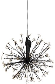Vianočná závesná lampa guľa čierna 60 cm vrátane LED s časovačom IP44 - Nobu