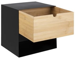 Nočný stolík s možnosťou montáže na stenu BEKIM čierna/bambus