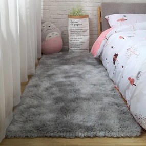 Protišmykový koberec SHAGGY ombré, svetlosivý