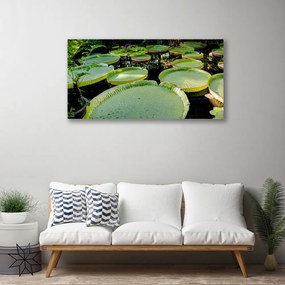 Obraz Canvas Listy jazero príroda 125x50 cm