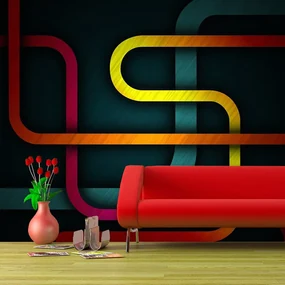 Sablio Tapeta Farebné čmáranice - 125x75 cm