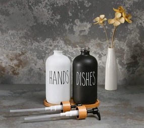 Zeller Present 2. akosť - Súprava dávkovačov s podložkou - pohár a mydlo, BLACK&WHITE