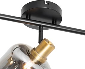 Inteligentné stropné bodové svetlo čierne s dymovým sklom obdĺžnikovým vrátane 3 Wifi P45 - Zuzanna