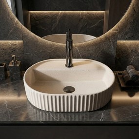 Rea Marcela Vanilla, umývadlo na dosku 500×355× 135 mm, béžová matná, REA-U3516