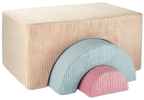 Svetlohnedý menčestrový detský puf Rainbow – Wigiwama