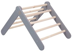 Sivý/v prírodnej farbe pikler trojuholník z borovicového dreva 265x61x60 cm Montessori – Meowbaby