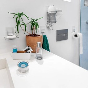 Samolepiaci držiak z pochrómovanej ocele na toaletný papier Compactor