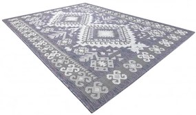 Dywany Łuszczów, Kusový koberec Sion Sisal Aztec 3007 blue/pink/ecru – na von aj na doma, 80x150, modrá, chodba / predsieň