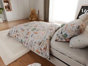 Bavlnené obliečky do postieľky HAPPY FARM biele Rozmer obliečky: 45 x 65 cm | 90 x 135 cm