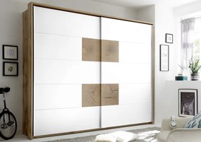 Šatníková skriňa Capri, dub wotan/biela