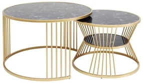 Roma set príručných stolíkov mosadz Ø80/60 cm