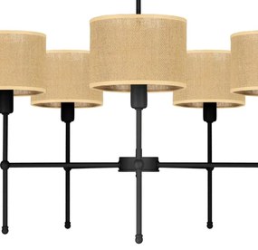 Luster na tyči MADELA 5xE14/40W/230V juta/čierna