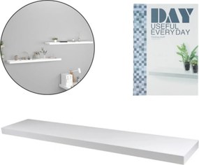 Nástenná polica SHELORA 120x23,5 cm, biela