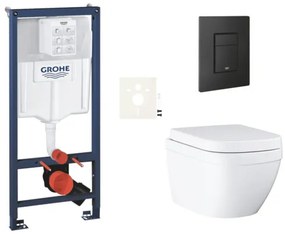 Závesný wc set do ľahkých stien / predstenová montáž GROHE Euro Ceramic SIKOGRSEUEKF0, 1 ks
