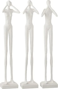 3ks biela dekorácia ľudskej figuríny nevidím, nepočujem, nehovorím Figurines – 13*10*60 cm