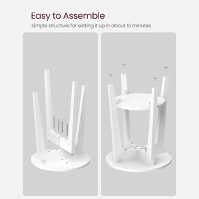 Príručný stolík, malý okrúhly stolík so spodnou policou, biely