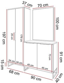 PREDSIEŇOVÁ STENA VALBO 4 DUB ARTISAN