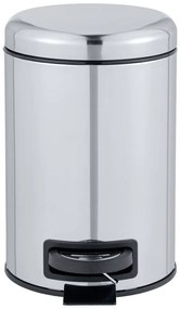 Pedálový odpadkový kôš v striebornej farbe Wenko Leman Shiny, 3 l