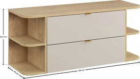 Comad Kúpeľňová skrinka pod umývadlo na dosku set Dalia Cashmere 120 kašmír/dub cremona