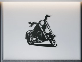 drevko Drevená nálepka na stenu Chopper Rozmer obrazu: 35,5 x 32,5 cm, Farba dekorácie: Čierna