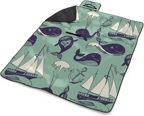 Sablio Plážová deka Veľryby: 200x140 cm