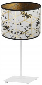 Stolová lampa WERONA 5, 1x sivé textilné tienidlo so vzorom, (výber zo 4 farieb konštrukcie), G