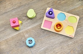 Drevené vkladacie puzzle Tvary a zvuky