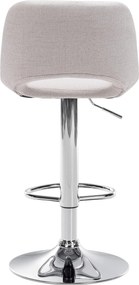 Barová stolička Camden - látka, chróm rám - Krémová