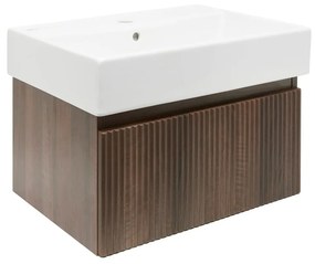 Kúpeľňová skrinka s umývadlom SAT Evolution 58x30x44,8 cm matný orech SATEVO60NAU2