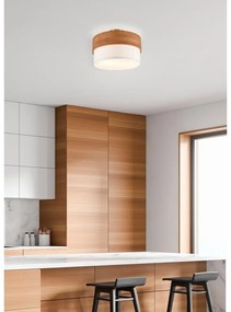 Stropné svietidlo v bielo-prírodnej farbe s textilným tienidlom Seasons – Trio