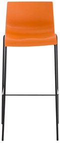 Barová stolička Hoover - plast, kovové nohy čierne - Oranžová