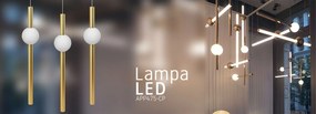 Toolight - LED stropná lampa závesná 60cm 12W APP475-CP, zlatá-biela, OSW-00607