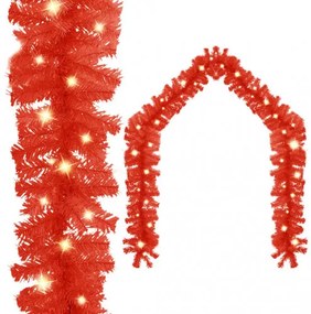 vidaXL Vianočná girlanda s LED svetielkami 5 m červená-