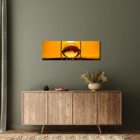 Obraz sklenené kvapky (s hodinami) (90x30 cm)
