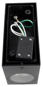 Sada 2 moderných nástenných svietidiel čiernych 2-žiarovkových IP44 - Baleno