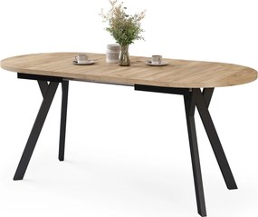 Mazzoni ALMO Dub Craft zlatý / čierne nohy - OVÁLNY ROZKLADACÍ STÔL 140-240 cm PRE 10-12 OSÔB